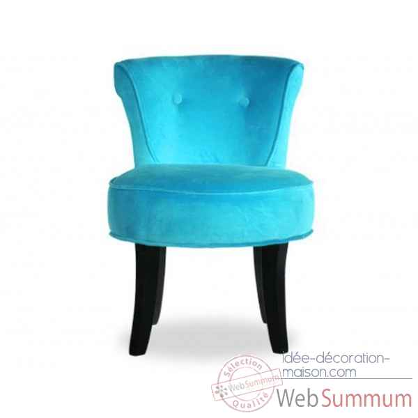 Fauteuil crapaud velours turquoise Opjet
