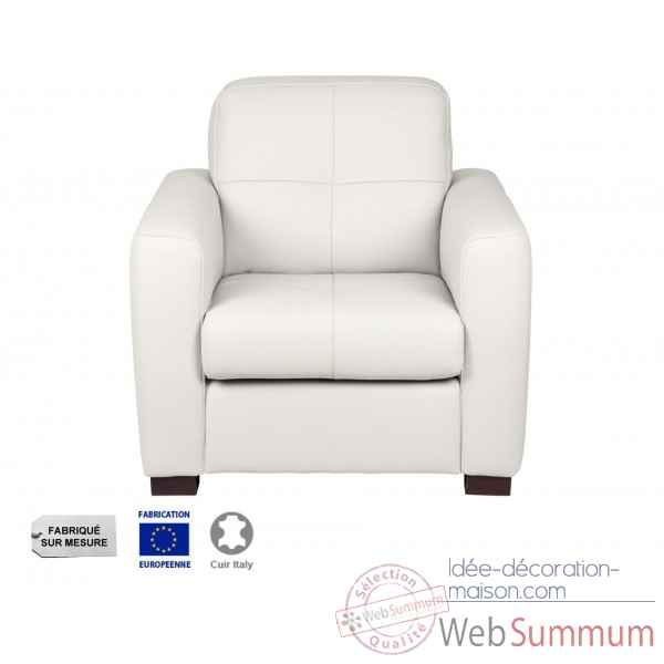 Fauteuil cuir blanc milano Opjet