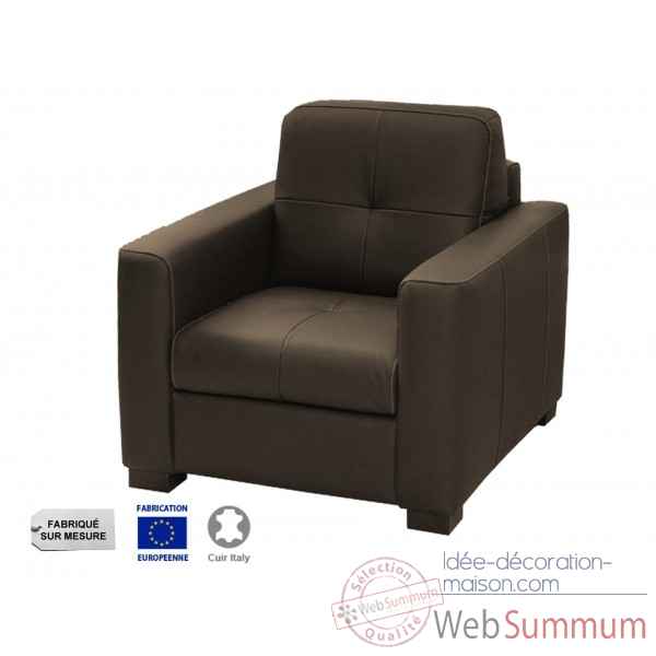 Fauteuil cuir choco milano Opjet