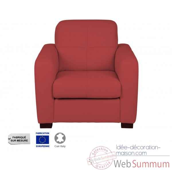 Fauteuil cuir rouge milano Opjet