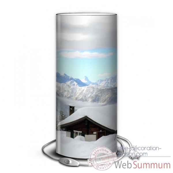 Lampe montagne chalet sous la neige -MO1206