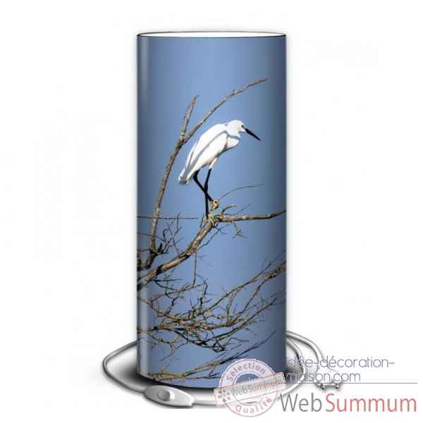 Lampe oiseaux aigrette sur arbre -OI1302