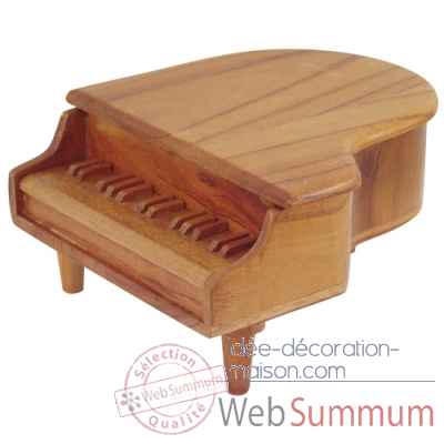 Coffret a bijoux en bois piano, 15,5 x 13 cm Produits marins Web Summum -0457