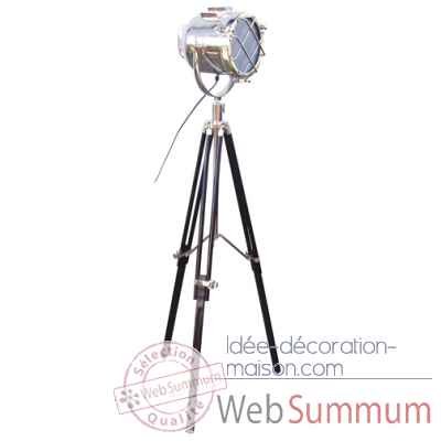 Projecteur de studio s/trepied bois, finition nickelee, h. 150 cm -1955