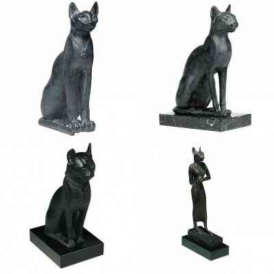 Promotion 4 statuettes chatte Bastet -LWS-254