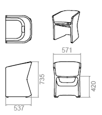 dimensions sliced chair