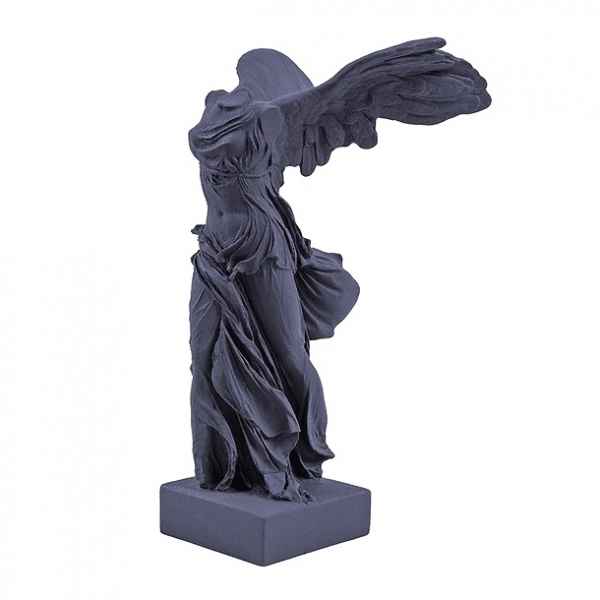 Statuette musee reproduction Victoire de Samothrace 34 cm art grec bleu poudre Samo HIP -RB002350