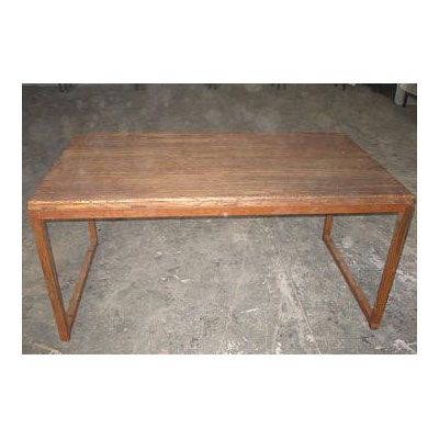 Table rectangulaire fer et vieil orme brut style Chine -C0968