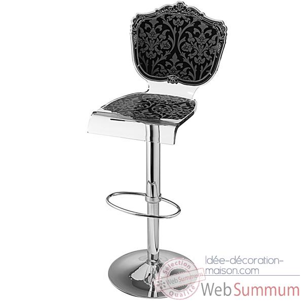 Tabouret baroque noir Acrila - 0018