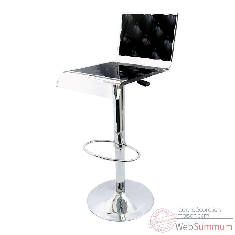 Tabouret design capiton noir Acrila - 0025