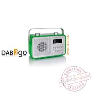 Radio am fm dab compacte portable vert pomme tangent -dab 2go-vp