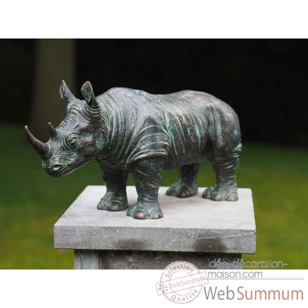 Statue en bronze rhinoceros thermobrass -an0684brw-vi