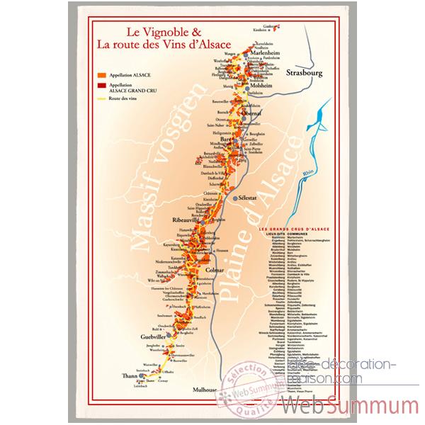 Torchon imprime route des vins d\'Alsace -1184