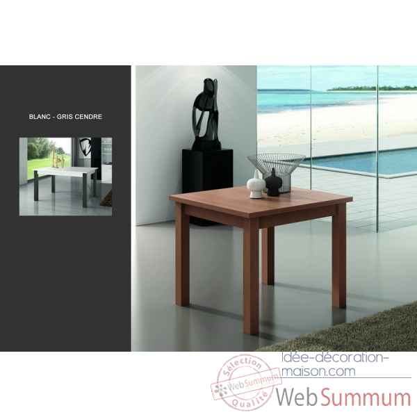 Table + allonge m220 plateau et tablier blanc - pieds gris cendres Urban -11247-3663141