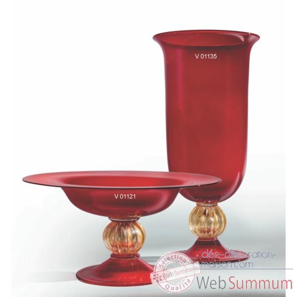 Vase en verre Formia couleur rouge et or -V01135