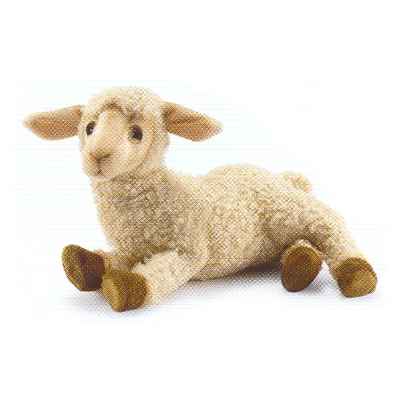 Peluche Agneau beige couch - Animaux 5366