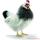 Anima - Peluche poule noire et blanche 40 cm -5034