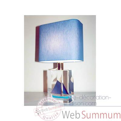 Mini Lampe Petite Barque Bleu Abat-jour Rectangle-74