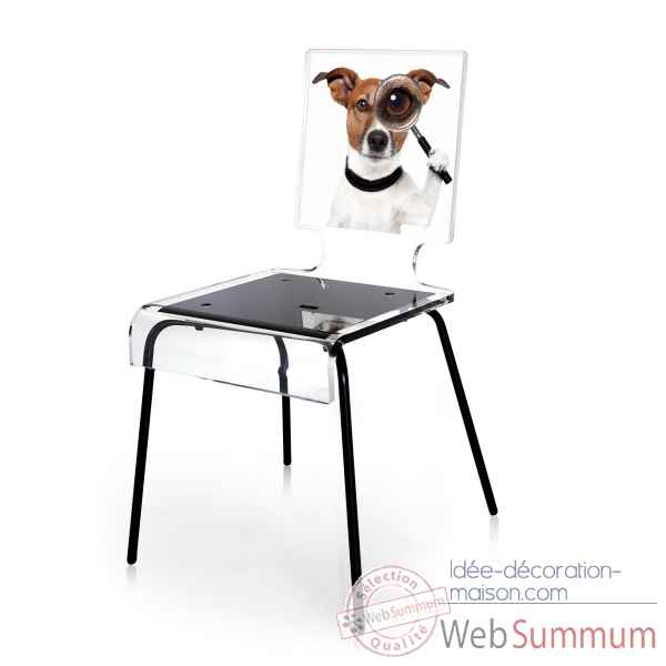 Chaise graph chien pieds metalliques Acrila -Acrila36