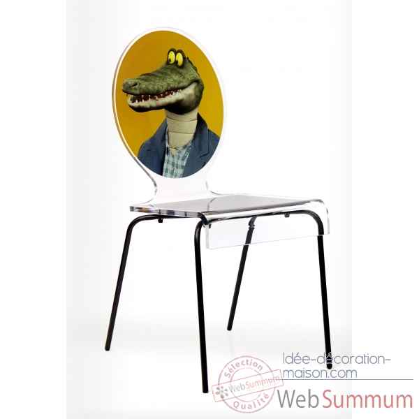 Chaise graph crocodile pieds metalliques Acrila -Acrila126