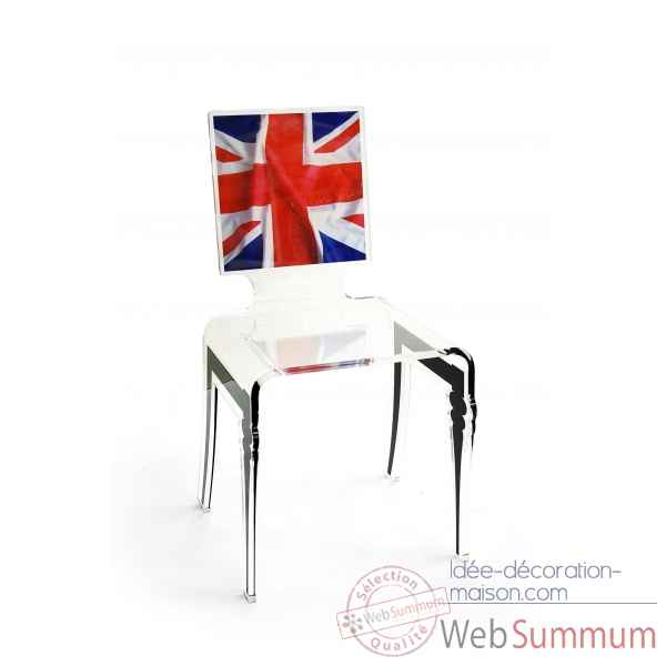 Chaise graph drapeau uk pieds metalliques Acrila -Acrila20