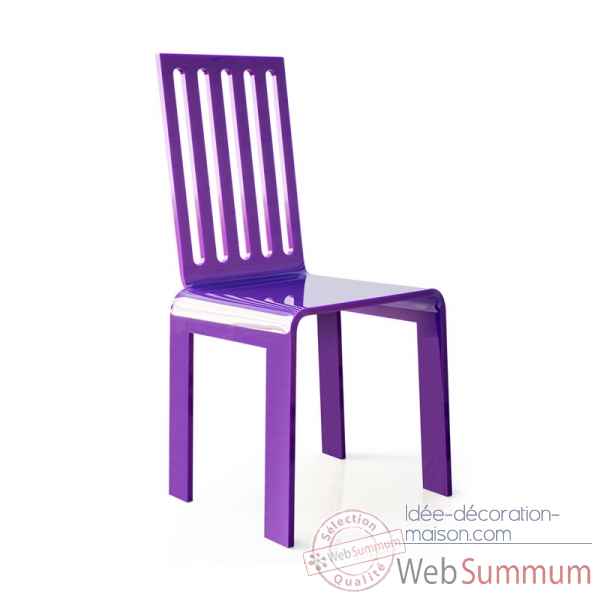 Chaise jardin barreaux violette acrila -cjbvi