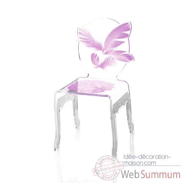 Chaise plume enfant violette acrila -chpev