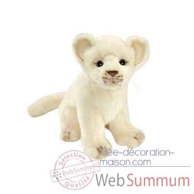 Peluche bebe lion blanc assis 18cm Anima -7291