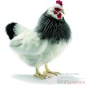 Video Anima - Peluche poule noire et blanche 40 cm -5034