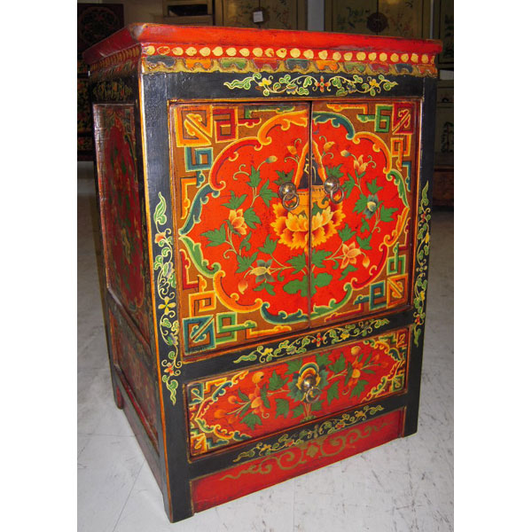 Armoirette 2 portes et 1 tiroir tibetain style Chine -C0608