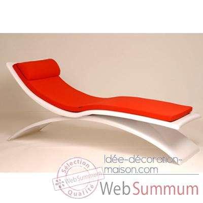 Video Chaise longue design Vagance blanche matelas rouge  Art Mely - AM06