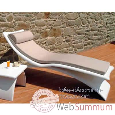 Chaise longue design Vagance grise matelas blanc Art Mely - AM12