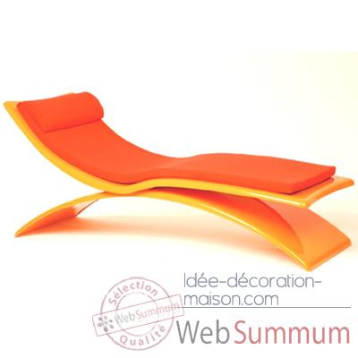 Chaise longue design Vagance orange matelas orange Art Mely - AM03