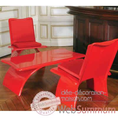 Table basse design rouge Art Mely - AM14