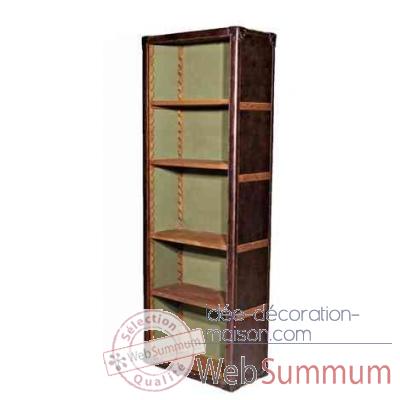 Bibliotheque keats en cuir couleur cigare h 2000 x 670 x 370 Arteinmotion LIB-KEA0010