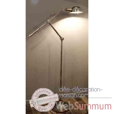 Lampe en laiton plaque d\'argent avec abat-jour rond h 1500 Arteinmotion LAM-PRO0015