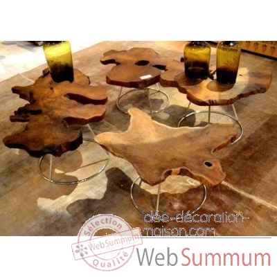 Table basse oregon en acier et bois de magnolia naturel arteinmotion -tav-leg0075