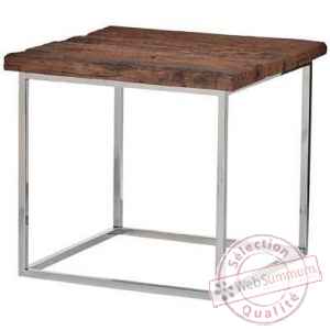 Table oregon en acier et bois recycle arteinmotion -tav-leg0060