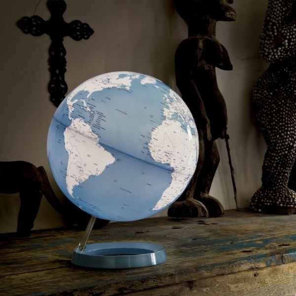 Globe lumineux light and colour bleu ciel en anglais