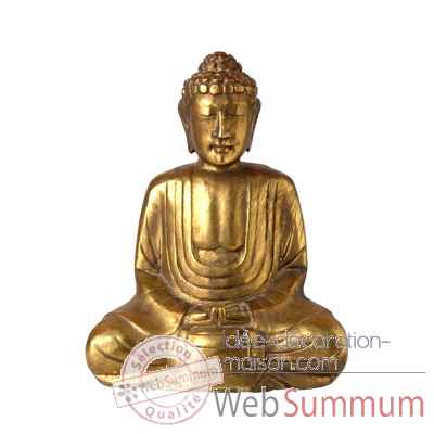 Bouddha assis finition doree 25 cm Bali -BSch25G