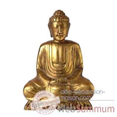 Bouddha assis finition doree 30 cm Bali -BSch30G