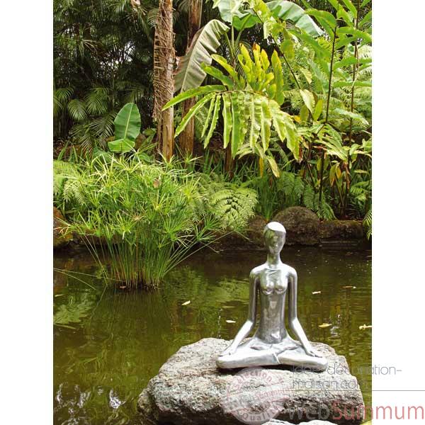 Sculpture-Modele Yoga Meditation Pose, surface bronze nouveau-bs1511nb