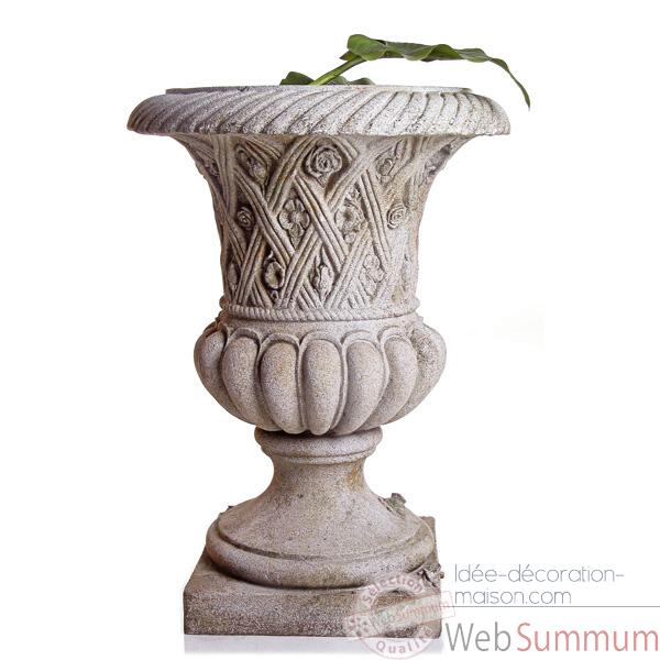 Video Vases-Modele Spring Urn, surface pierres romaine combines au fer-bs2131ros/iro