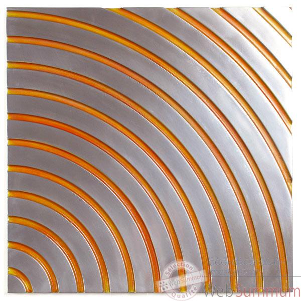 Decoration murale-Modele Concentric Wall Panel Junior, surface metal aluminium patine or-bs2397alu/or