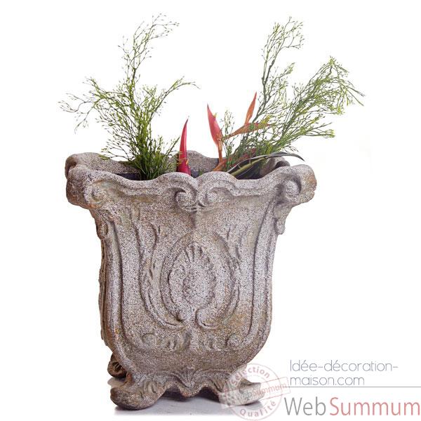 Vases-Modele Hereford Planter, surface pierre romaine-bs3036ros