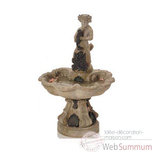 Fontaine-Modele Alsace Fountain, surface granite combines avec du fer-bs3103gry/iro