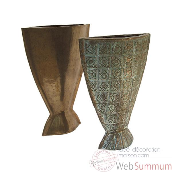 Vases-Modele Koi Vase, surface bronze avec vert-de-gris-bs3230vb