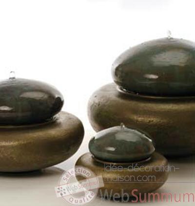 Fontaine-Modele Heian Fountain medium, surface granite avec bronze-bs3365gry/vb