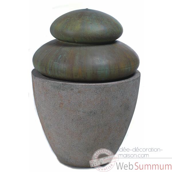 Fontaine-Modele Hao Fountain, surface granite avec bronze-bs3501gry/vb