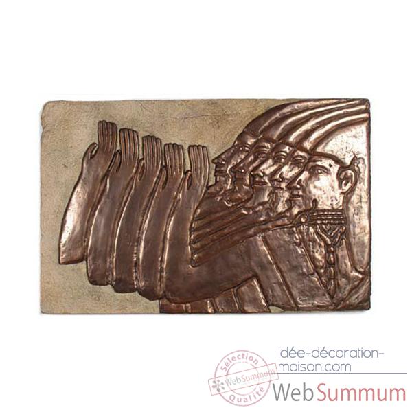Décoration murale Mesopotamia, grès et bronze -bs2312sa -nb